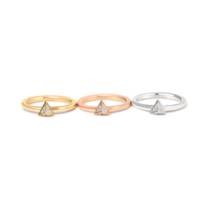 14K Tri Color Gold 1/3 Cttw Diamond Pyramid Stackable Band Ring Set (G-H Color, SI1-SI2 Clarity) - Size 7 Bids.com