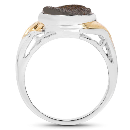 3.25 Carat Genuine Cobalt Blue Drusy .925 Sterling Silver Ring Bids.com