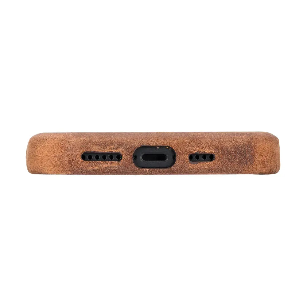 iPhone 15 Plus Genuine Leather Slim Case MagSafe – Rock Cover Series Mizuri Leather