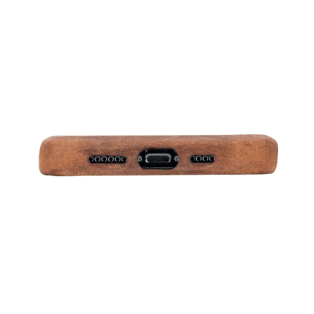 iPhone 15 Pro Genuine Leather Slim Case MagSafe – Rock Cover Series Mizuri Leather