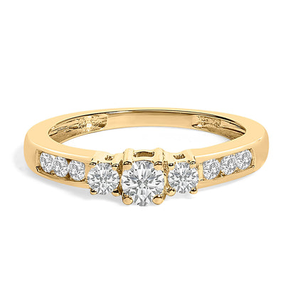 10K White Gold 1/2 Cttw Diamond Three Stone Ring Bids.com