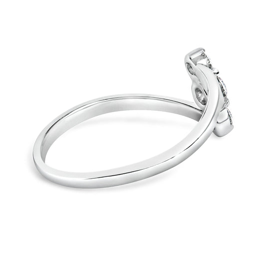 10K White Gold 1/4 Cttw Lab Grown Diamond Vertical Three Stone Ring Bids.com