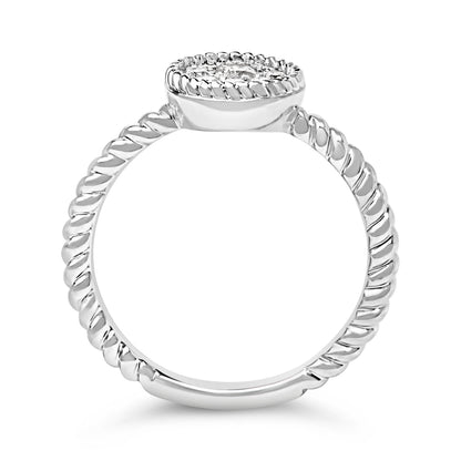 Sterling Silver 1/4 Cttw Diamond Floral Round Braided Ring Bids.com