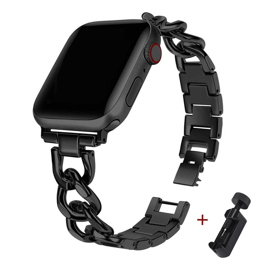 Cuban Link Chain Strap for Apple watch - Wristwatchstraps.co