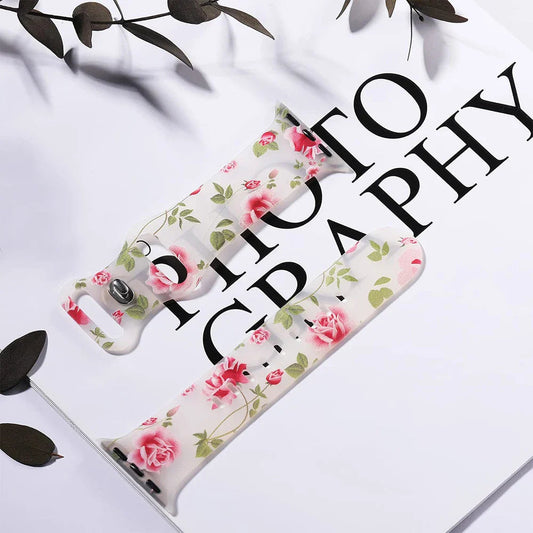 Apple Watch Silicone Strap - Floral Design - Soft and Comfortable BandsCo Straps