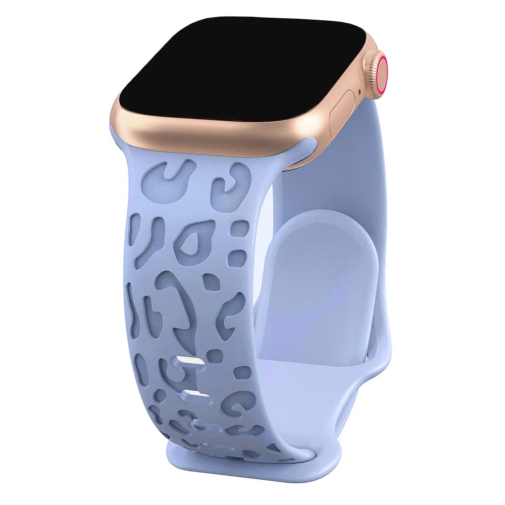 Embossed Cheetah Print Silicone Strap For Apple Watch - Wristwatchstraps.co