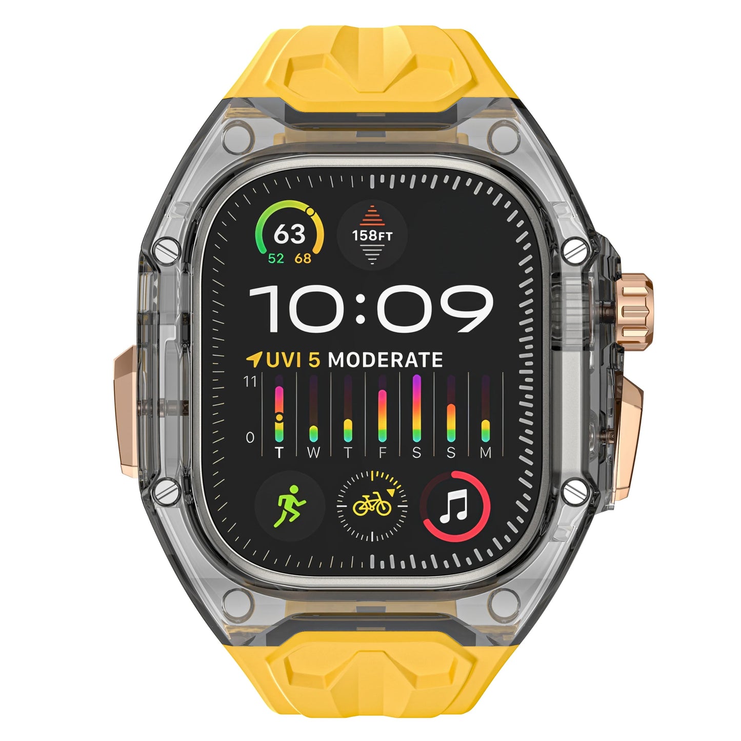 Transparent Armor Mod Kit for Apple Watch Ultra - Rugged Clear Case & TPU Sport Band Wristwatchstraps.co