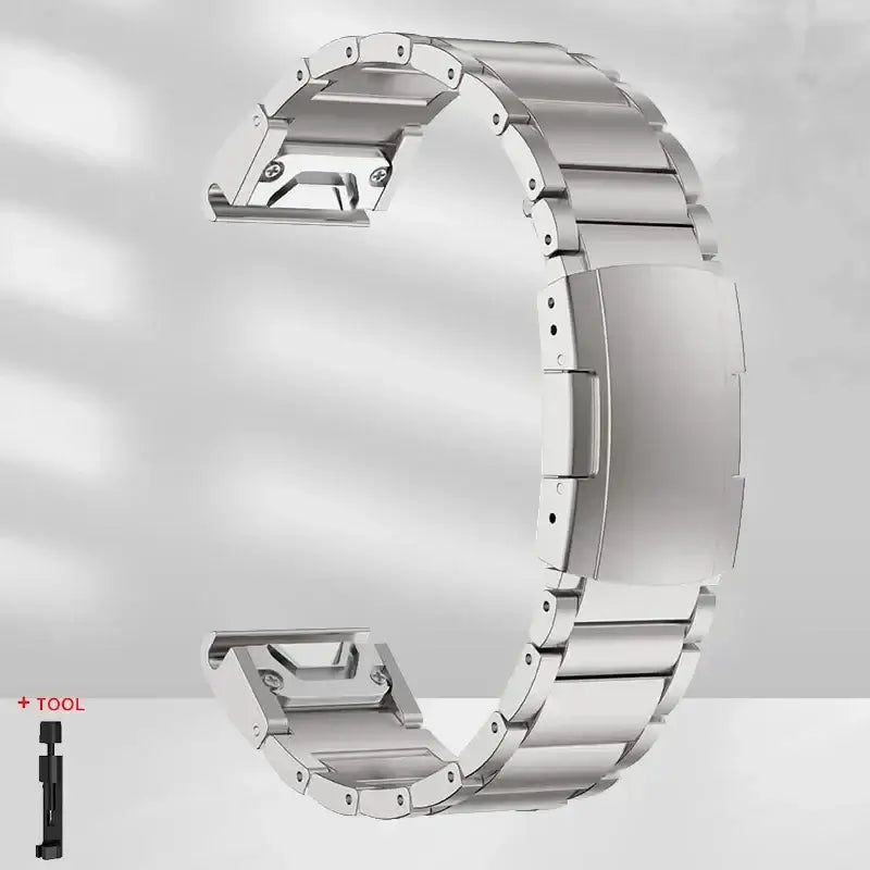 Garmin Steel Band - Modern QuickFit Design Strap BandsCo Straps