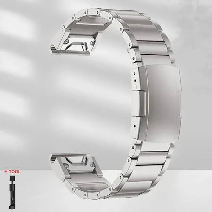 Garmin Steel Band - Modern QuickFit Design Strap BandsCo Straps