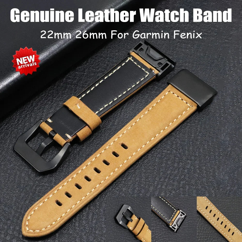 Garmin Genuine Leather Band - Stylish and Durable BandsCo Straps