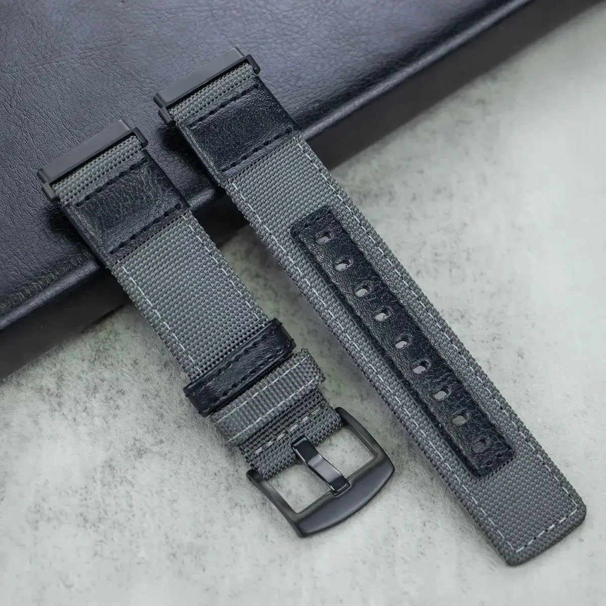 Fitbit Versa & Sense Nylon Leather Band - Versatile Style BandsCo Straps