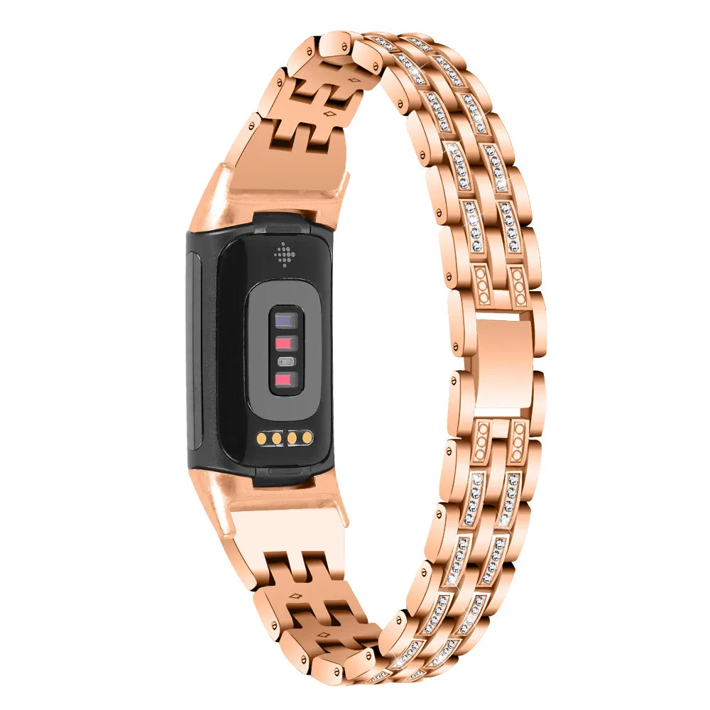 Fitbit Charge 5 6 Metal Band - Stylish Diamond Strap BandsCo Straps