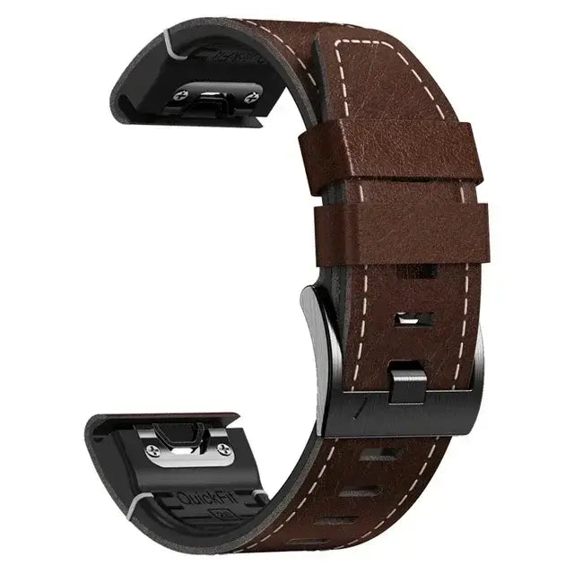 Garmin Leather Silicone QuickFit Band - Durable Stylish Strap BandsCo Straps