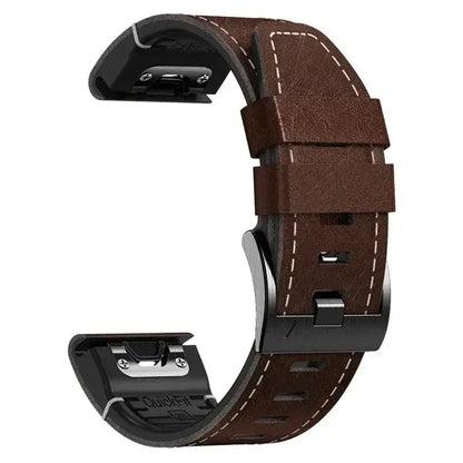 Garmin Leather Silicone QuickFit Band - Durable Stylish Strap BandsCo Straps