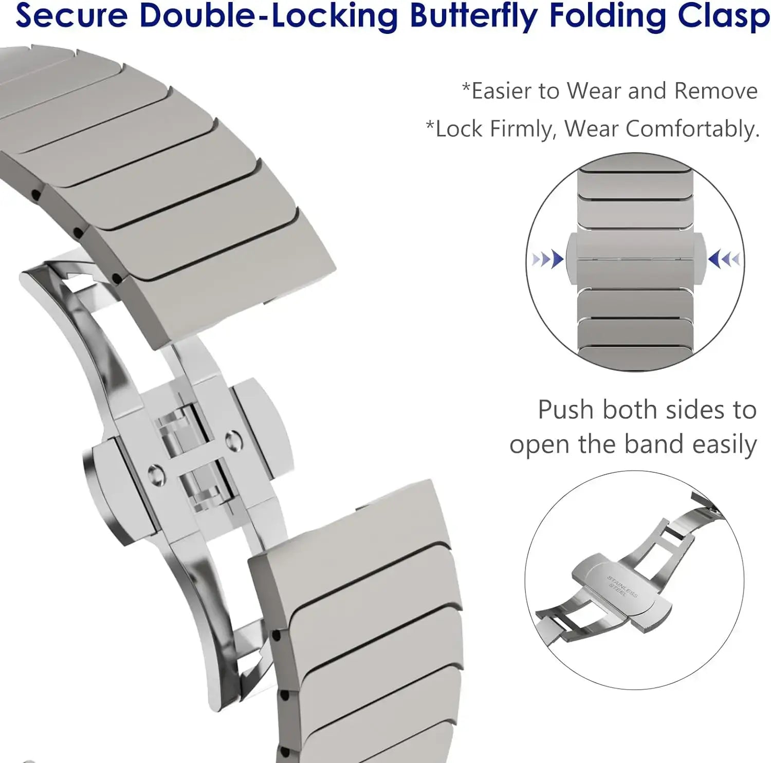 Stainless Steel Apple Watch Band - Stylish Durable Design BandsCo Straps