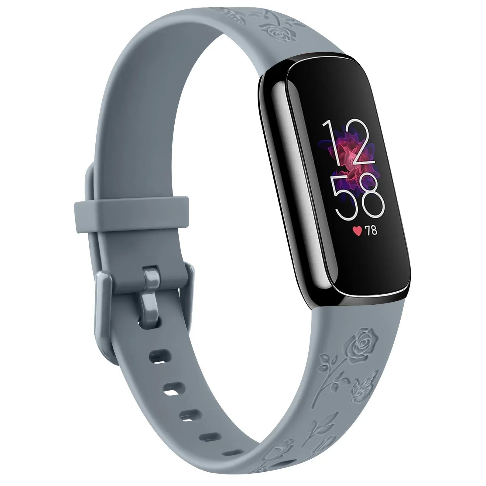 Fitbit Luxe TPU Flower Engraved Band - Soft and Comfortable BandsCo Straps