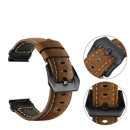 Garmin Leather Band - Soft, Comfortable, QuickFit Design BandsCo Straps