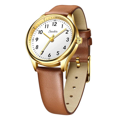 Gold Stainless Steel Women's Watch Quartz Minimalist BandsCo Straps