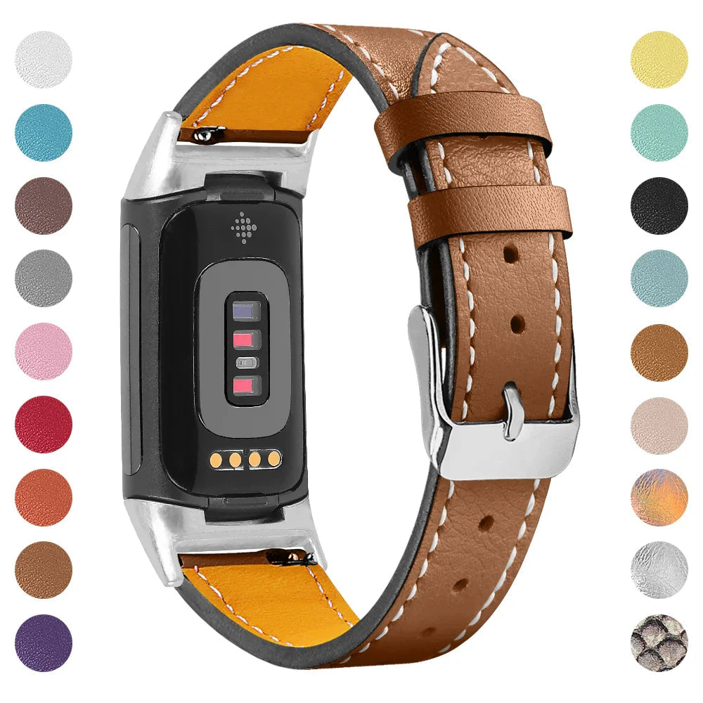 Fitbit Charge 5 6 Leather Strap - Stylish and Comfortable BandsCo Straps
