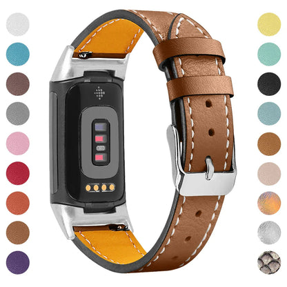 Fitbit Charge 5 6 Leather Strap - Stylish and Comfortable BandsCo Straps