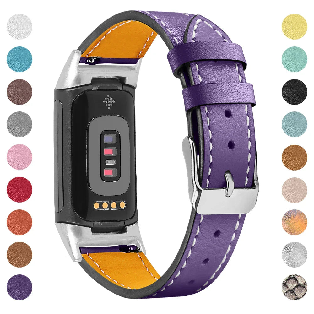 Fitbit Charge 5 6 Leather Strap - Stylish and Comfortable BandsCo Straps
