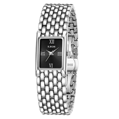 Women's Gold Rectangular Watch Stainless Steel Bracelet BandsCo Straps