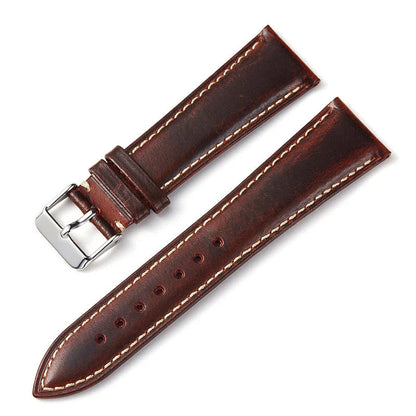 Amazfit Band Vintage Oil Wax Leather Watch Strap Cowhide Buckle BandsCo Straps