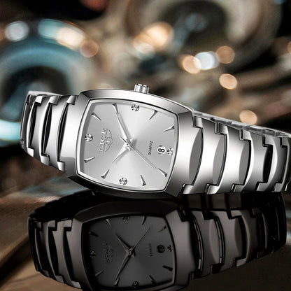 Women's Stainless Steel Rectangular Quartz Dress Watch BandsCo Straps
