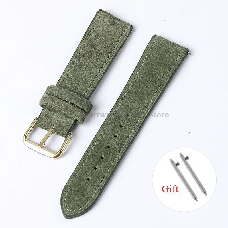 Amazfit Leather Watch Strap Vintage Suede Quick Release - Handmade Stitching BandsCo Straps