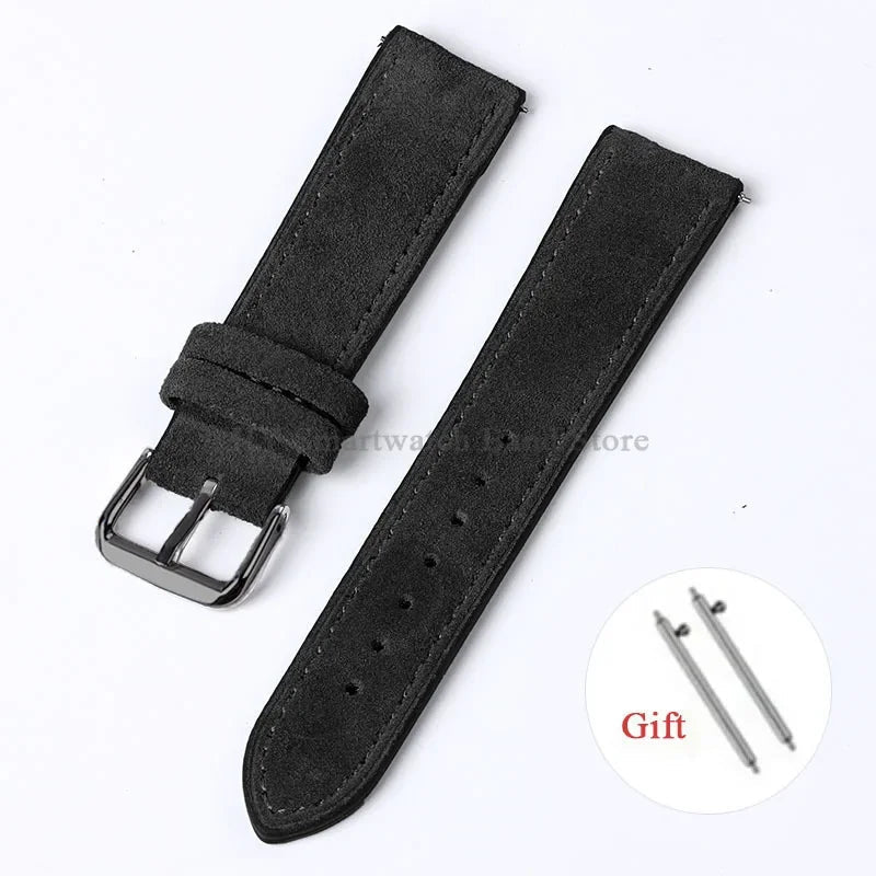 Amazfit Leather Watch Strap Vintage Suede Quick Release - Handmade Stitching BandsCo Straps
