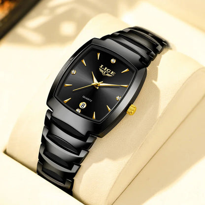 Women's Stainless Steel Rectangular Quartz Dress Watch BandsCo Straps