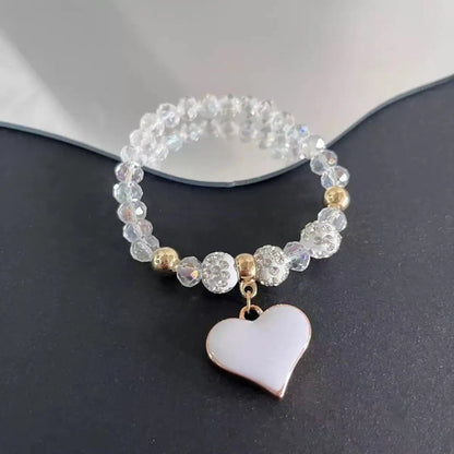 Women's Green Jade Beaded Bracelet with Gold Leaf Charm | Fashion Chain & Link Bracelet wws