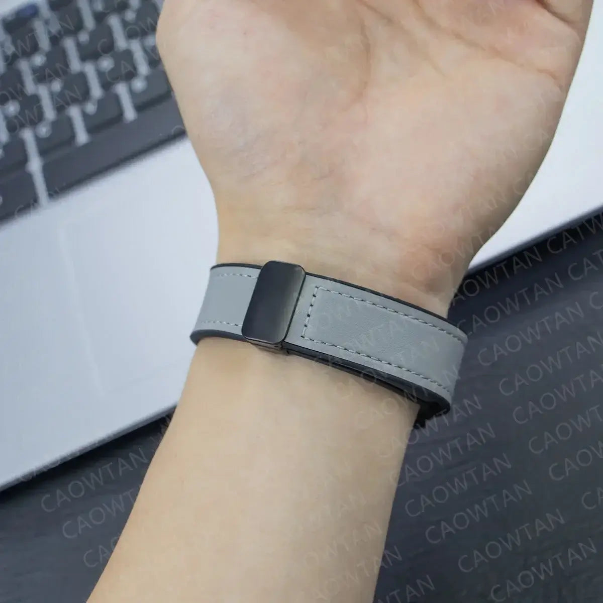 Garmin Soft Leather Band - Magnetic Buckle QuickFit Design BandsCo Straps