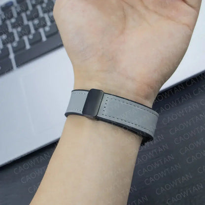 Garmin Soft Leather Band - Magnetic Buckle QuickFit Design BandsCo Straps