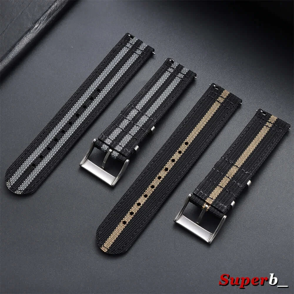 Amazfit Nylon Ribbed Watch Band Quick Release Sport Strap For Smartwatch BandsCo Straps