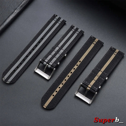Amazfit Nylon Ribbed Watch Band Quick Release Sport Strap For Smartwatch BandsCo Straps