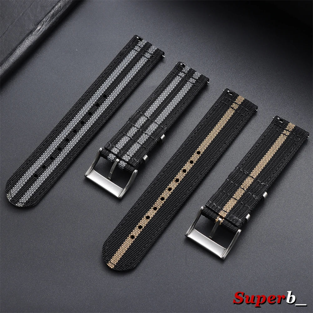 OnePlus Smartwatch Bands Ribbed Nylon Woven Canvas Fabric Quick Release Watch Straps BandsCo Straps