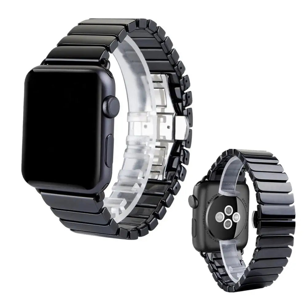 Apple Watch Ceramic Strap - Premium Stainless Steel Clasp BandsCo Straps