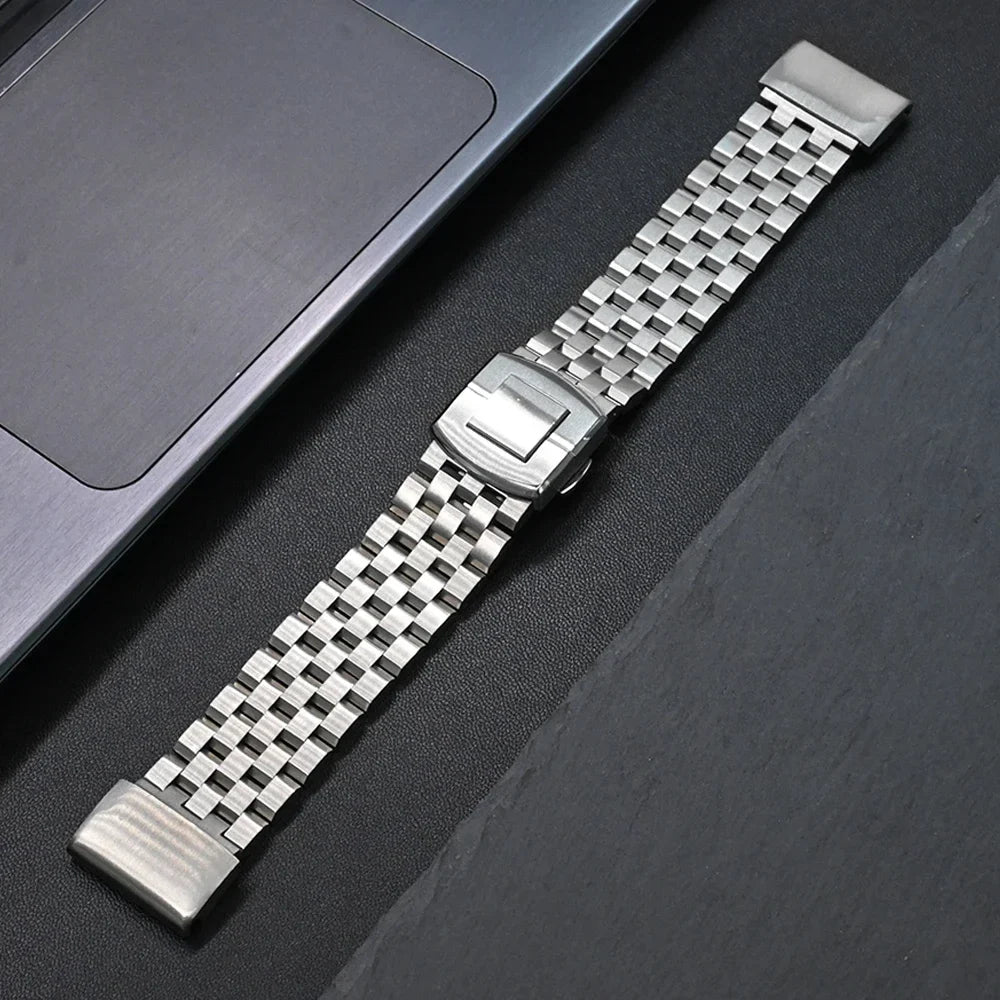Garmin Stainless Steel Checker-Link Band BandsCo Straps