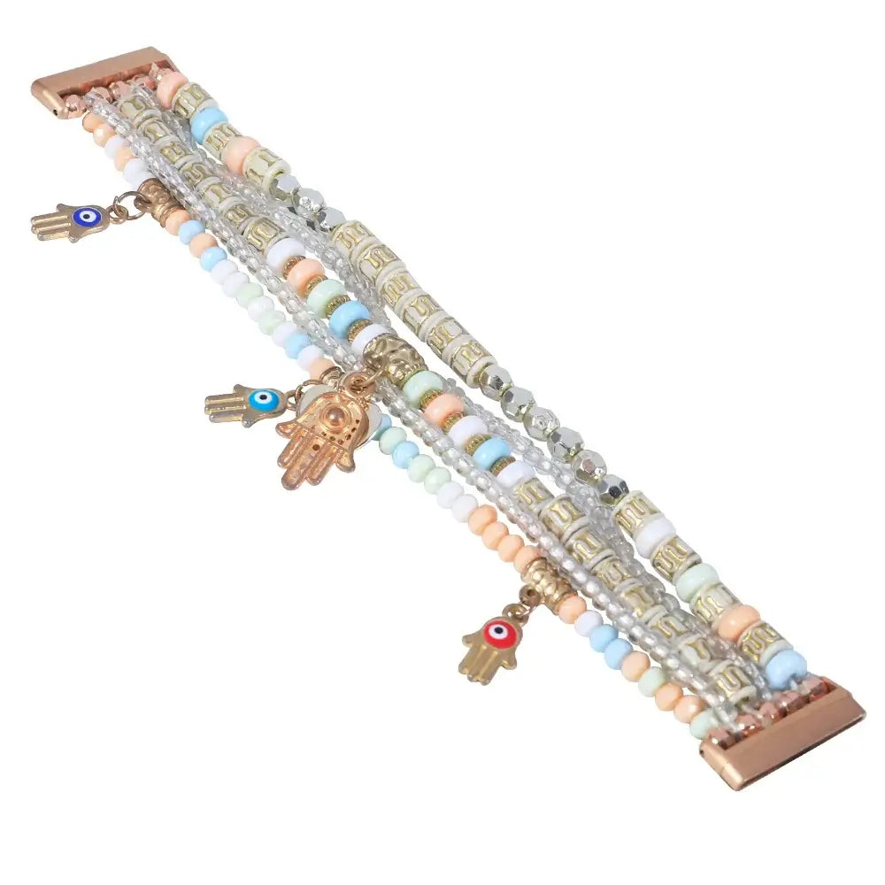 Fitbit Versa & Sense Beaded Elastic Band - Stylish Boho BandsCo Straps