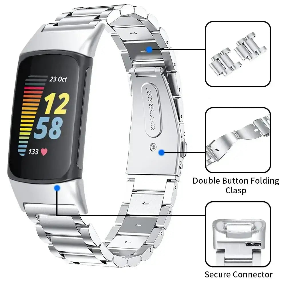 Fitbit Charge 5 6 Stainless Steel Band - Sleek Durable Design BandsCo Straps