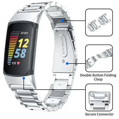 Fitbit Charge 5 6 Stainless Steel Band - Sleek Durable Design BandsCo Straps