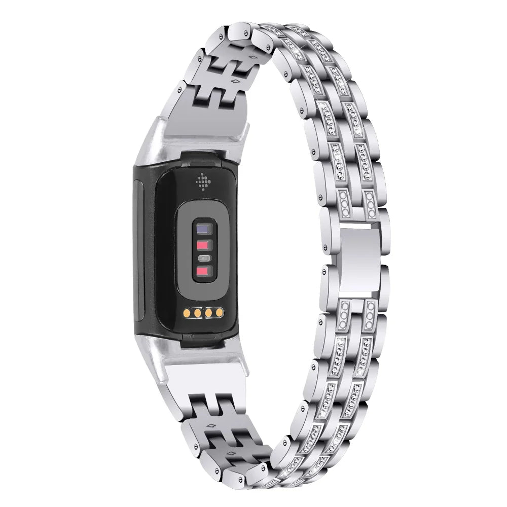 Fitbit Charge 5 6 Metal Band - Stylish Diamond Strap BandsCo Straps