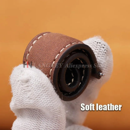COROS Leather Watch Band Genuine Calfskin Brown Strap Butterfly Clasp BandsCo Straps