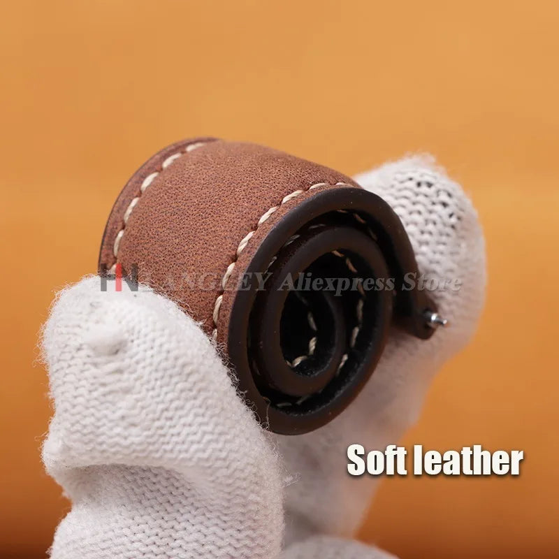 Polar Leather Watch Band For Smartwatch Genuine Calfskin Butterfly Clasp BandsCo Straps