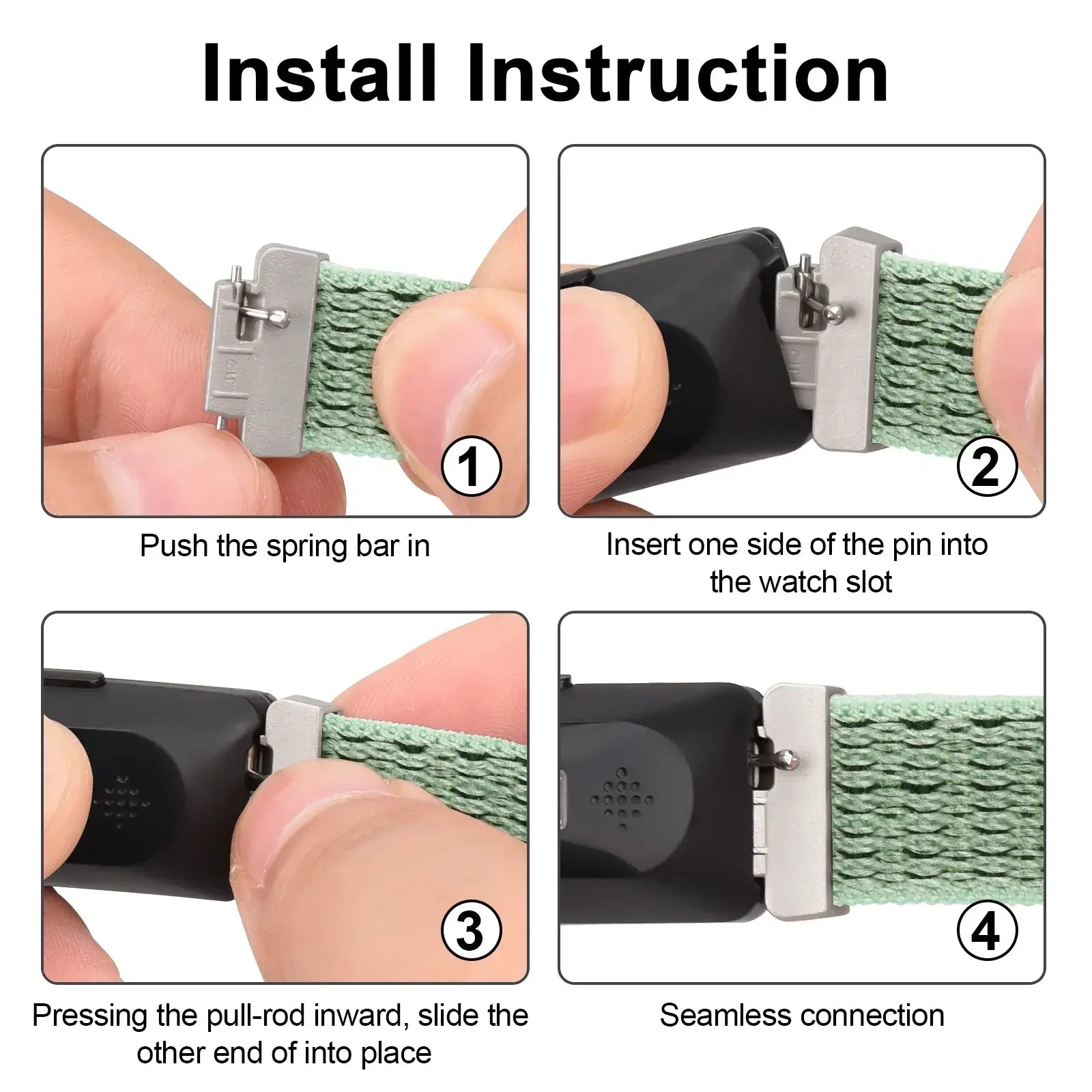 Fitbit Inspire 2, 1, HR Nylon Velcro Band - Versatile Strap BandsCo Straps