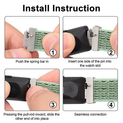 Fitbit Inspire 2, 1, HR Nylon Velcro Band - Versatile Strap BandsCo Straps