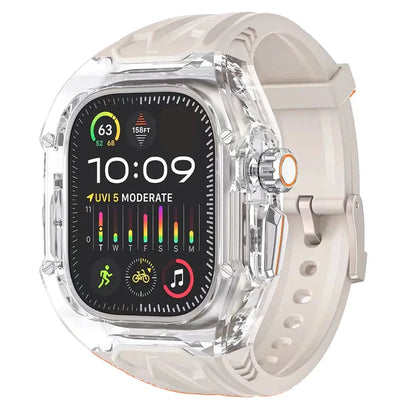 Transparent Armor Mod Kit for Apple Watch Ultra - Rugged Clear Case & TPU Sport Band Wristwatchstraps.co