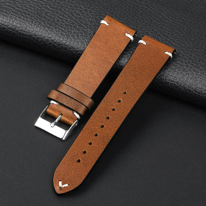 Amazfit Leather Watch Band Retro Oil Wax Calfskin For Smartwatch Replacement BandsCo Straps