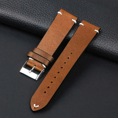 Amazfit Leather Watch Band Retro Oil Wax Calfskin For Smartwatch Replacement BandsCo Straps